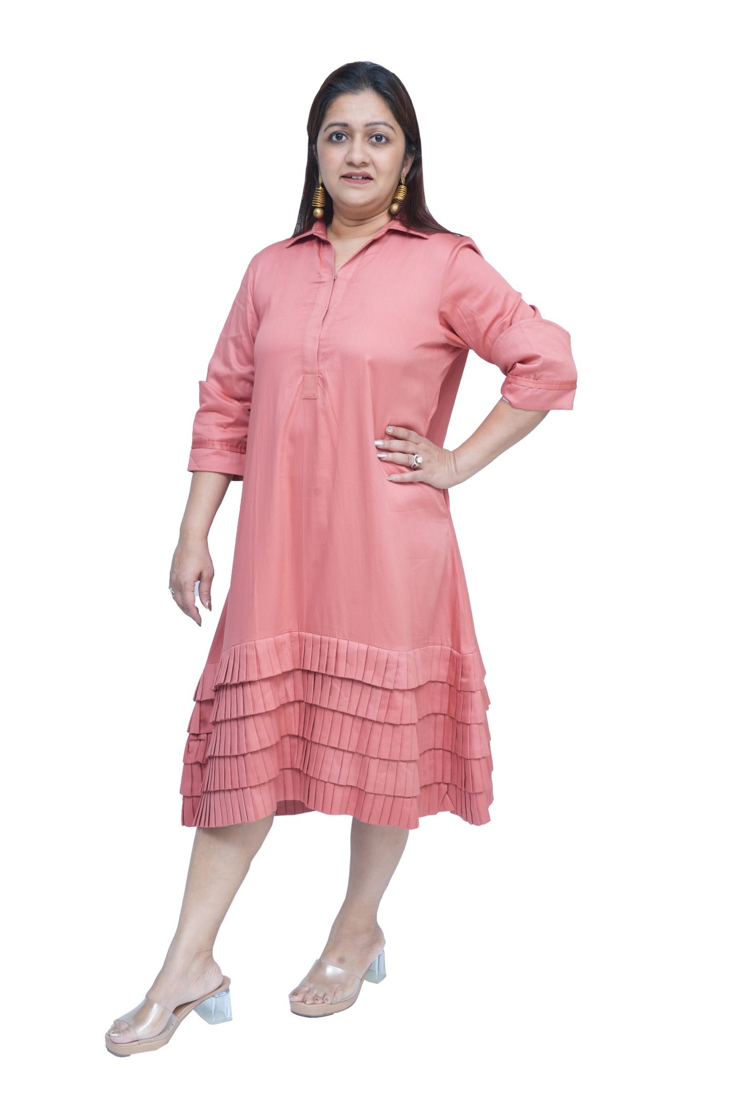 Pleated coral cotton